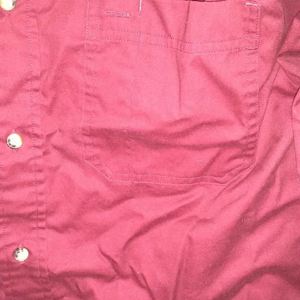 Men's Timber Creek Wrangler, Button Down Shirt, Burgundy, Size XL, 100% … - Picture 5 of 8